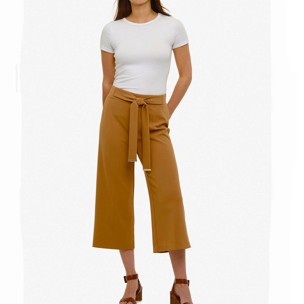 Calvin Klein wide leg tie waist culottes